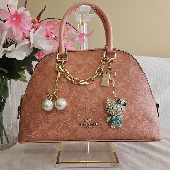 Coach KATY Satchel in Signature Design - Blush Pink Color - EUC - Picture 3 of 12